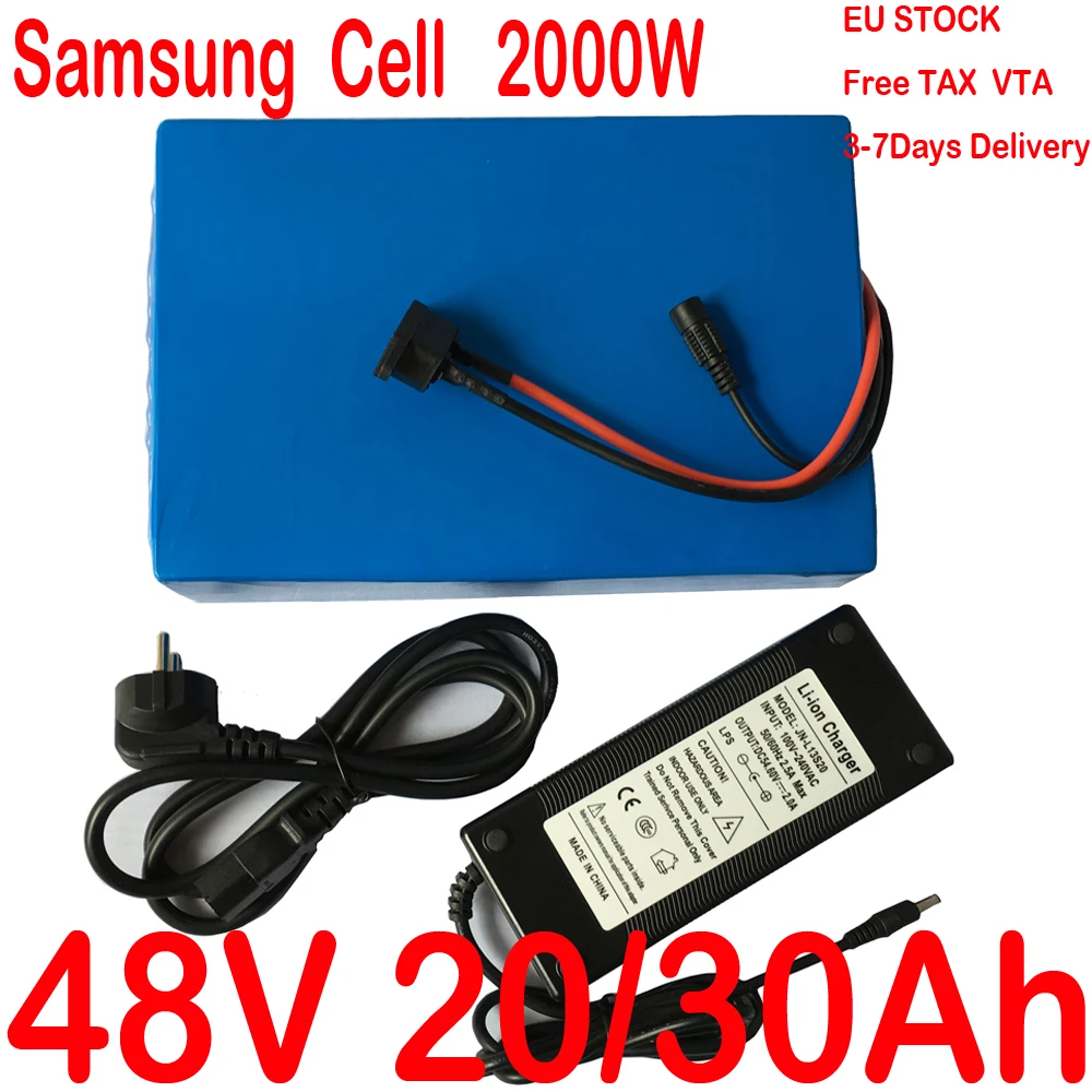 

48V 10AH 13AH 15AH 18AH 20AH 25AH 30AH Lithium Battery Samsung Cell 48V Electric Bike Battery 48V 2000W 1000W 500W eBike Battery