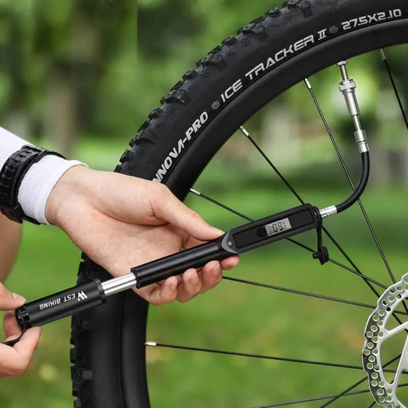 MTB Mountain Bike Pump Electronic Digital Bicycle Pump Cycling Inflator Hand Pump For Bicycle Presta/Schrader Road