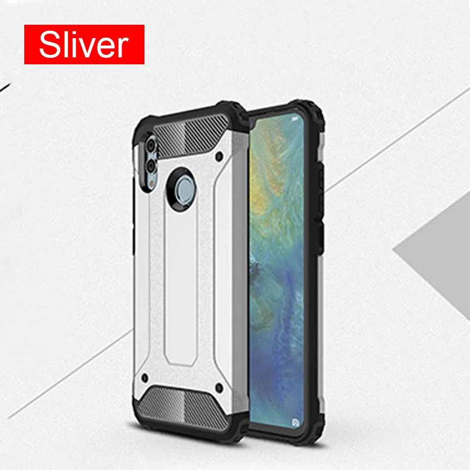 Silver Роскошный противоударный армированный чехол для huawei Honor 20 Pro 10 9 Lite полный защитный чехол для Honor 10i 8X бампер для телефона чехол s Shell чехол на для хуавей хонор 20 PRO 10 9 LITE 10I 8X - Цвет: Silver