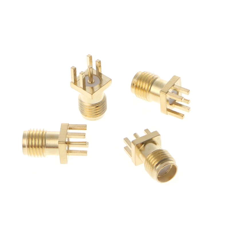 

C5AD 10 Pcs SMA Female Jack Solder Edge 1.6mm Space PCB Mount Straight RF Connector