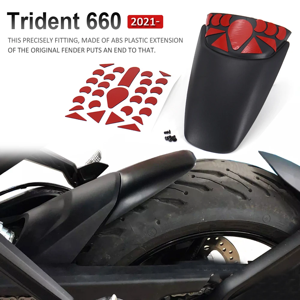Guardabarros trasero para motocicleta Trident 2021 Trident660, extensión de guardabarros, protector contra salpicaduras, ahuyentador de neumáticos, novedad de 660