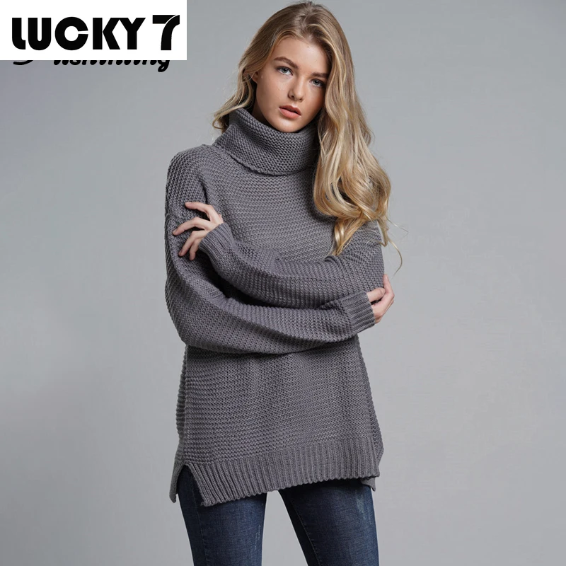 

2021 Fashion Women's Winter Sweaters Knitwear Hot Sale 6 Colors Solid Color Women's Turtleneck Sweaters and Pullover Pullovers