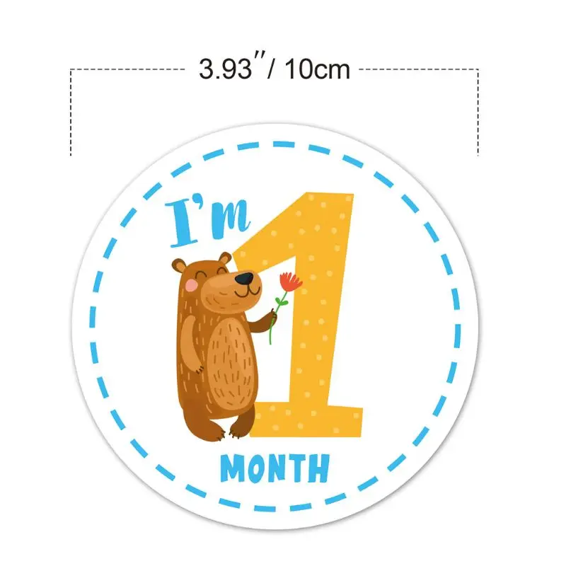 

12 Baby Milestone Stickers Monthly Photo Picture Props For Boy or Girl Infant Onesie, 1st Year Months Belly Decal