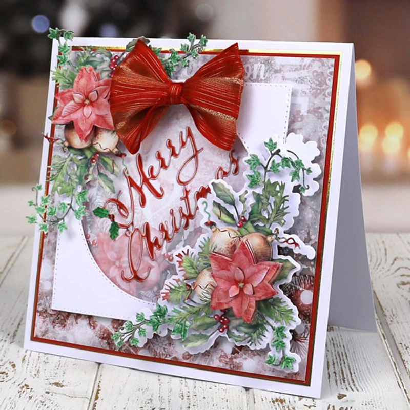 Новые плашки 2020 набор вырубных штампов &quotMerry Christmas diy Фотоальбом трафарет для