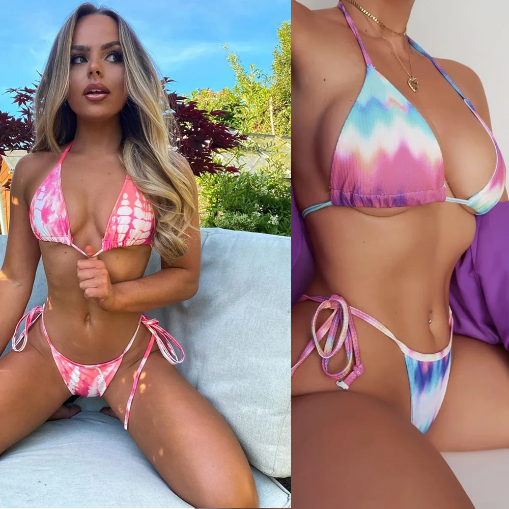 

Новинка 2021, женский купальник, европейский и американский сексуальный купальник с градиентным принтом, Женский комплект бикини женский ком...