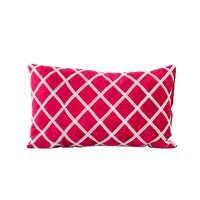 home style velvet plaid pillow cushion cover 30x50 45x45cm no inner square beige red blue silver bed cushion covers x108