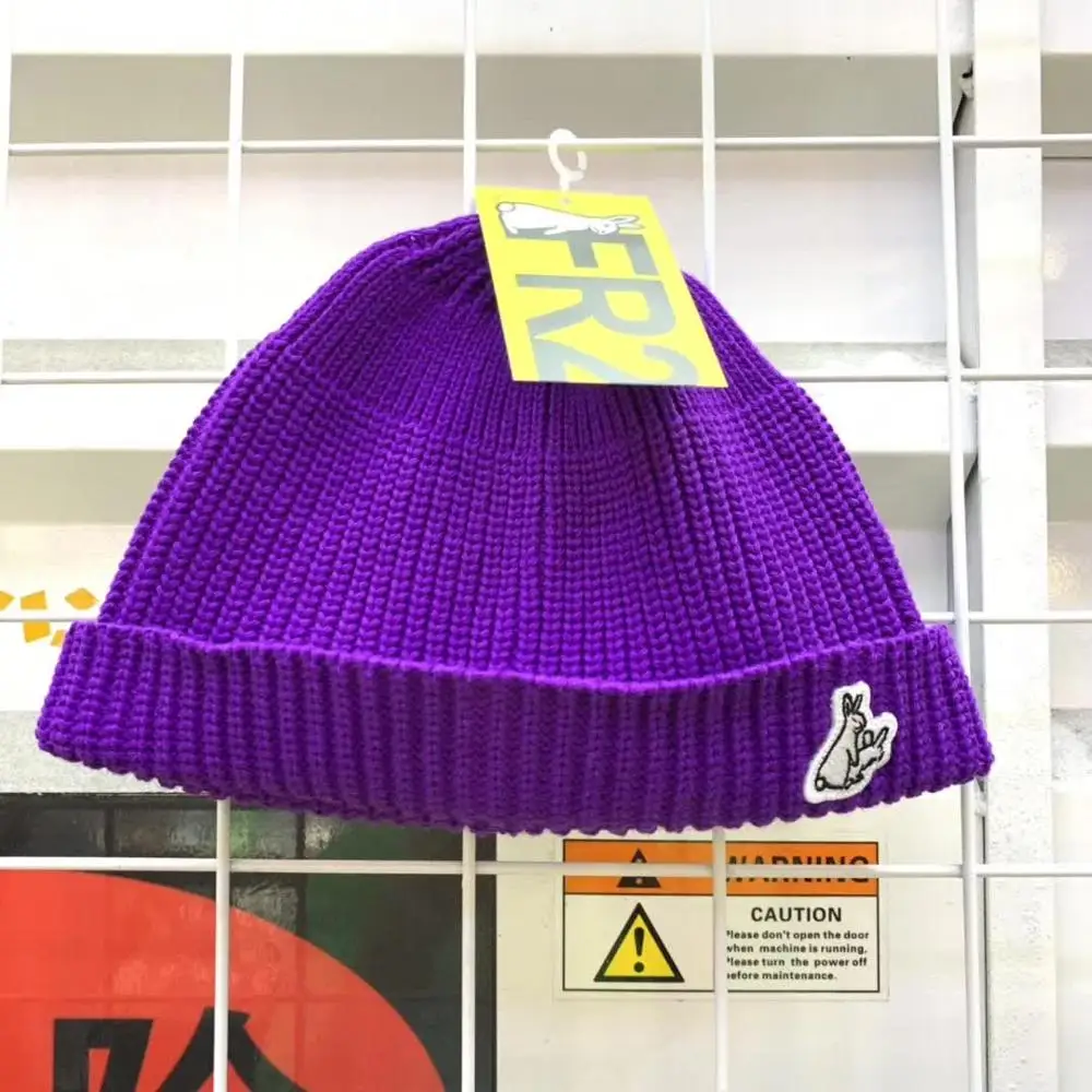 FR2 мужские и женские шапки Fxxking кролики шапка s осенние зимние; вязанные; шерстяные шляпы Модные кролики логотип 8 цветов стиль FR2 Кепка - Цвет: 8