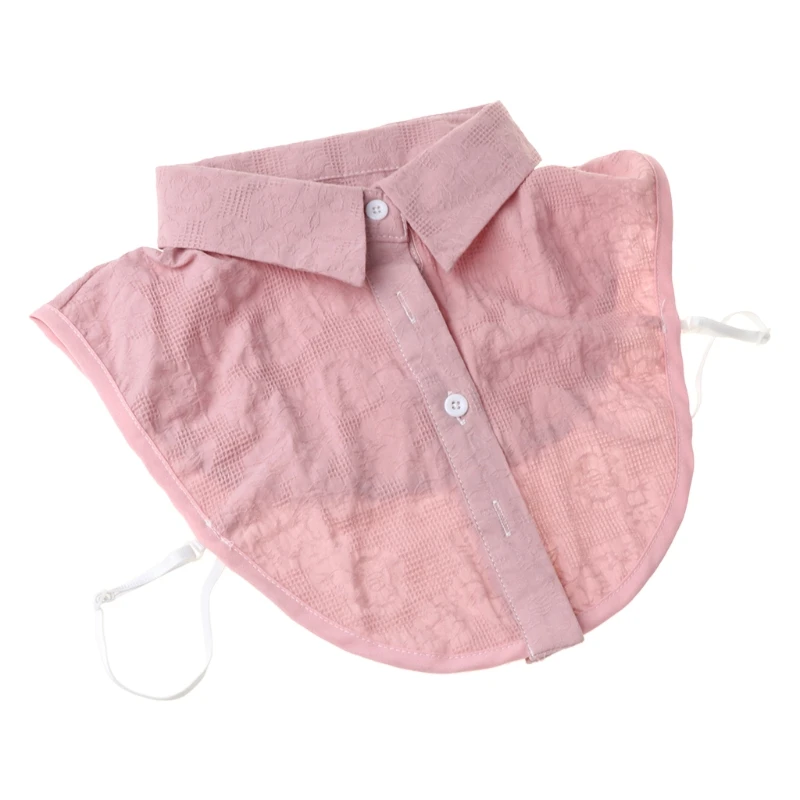 

Women Cotton Lapel False Collar Floral Jacquard Detachable Half Blouse Dickey XX9D