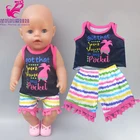 Кукла Одежда 43 см Новорожденный ребенок кукла Летний жилет брюки 18 дюймов Кукла одежда брюки