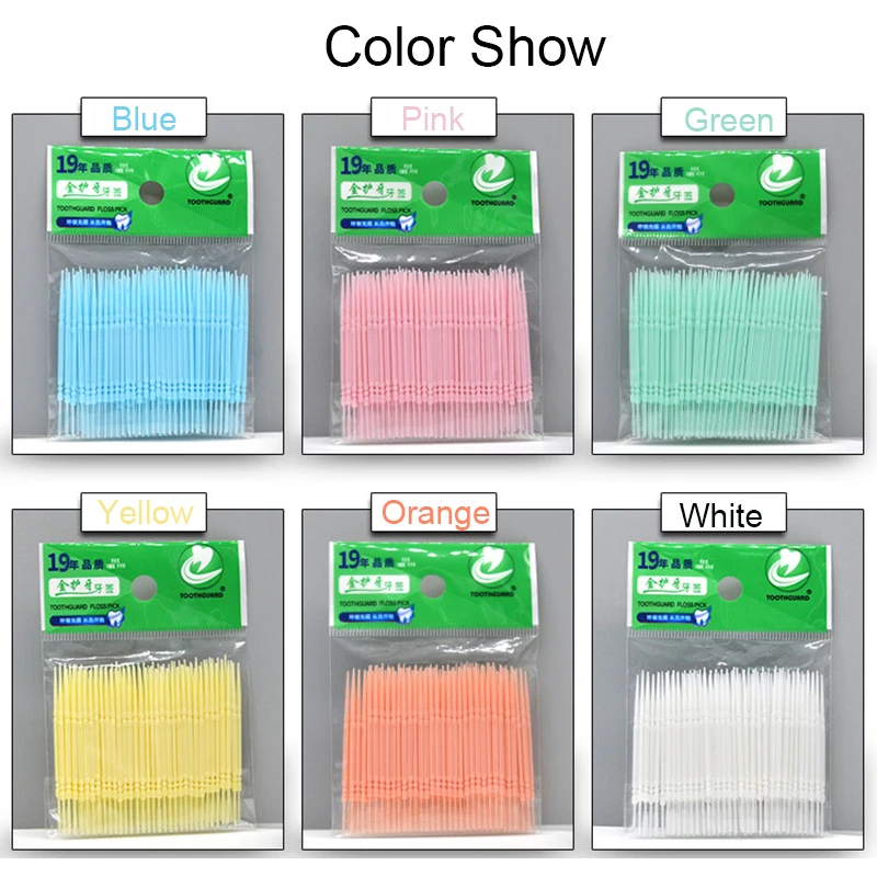 100 шт./пакет зубная нить с двойной головкой щетка межзубная палочка уход за