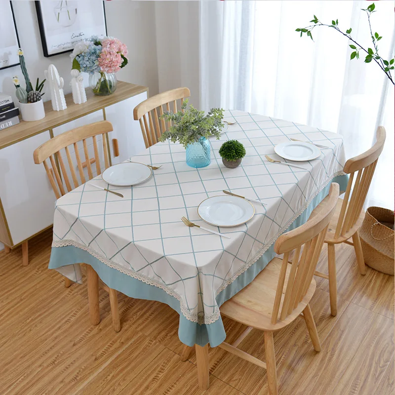 Праздничная скатерть кружевные скатерти с вышивкой в клетку для стола из