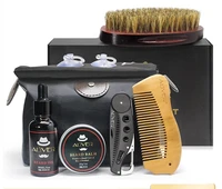 men beard care kit barbe hair growth enhancer set beauty products treatment for beard aprons balm oil comb moisturizing wax