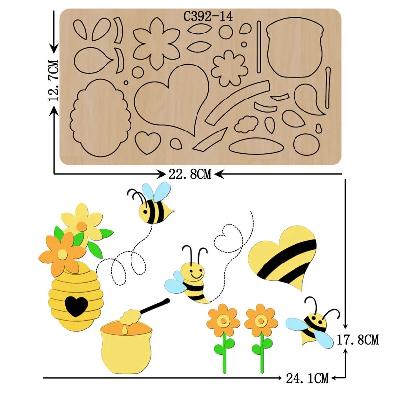 New bee деревянные под давлением Скрапбукинг C 392 14 Трафаретный вырубной