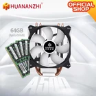 Медная тепловая трубка HUANANZHI A500 4, светодиодный кулер для процессора, охлаждающий вентилятор, радиатор с двойным вентилятором, радиатор с 4*16 Гб DDR4 RECC, комбинированный комплект