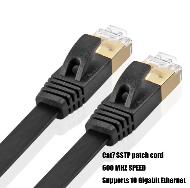 10 Гбит/с RJ45 cat7 экранированный Ethernet-Кабель плоский Интернет-кабель lan