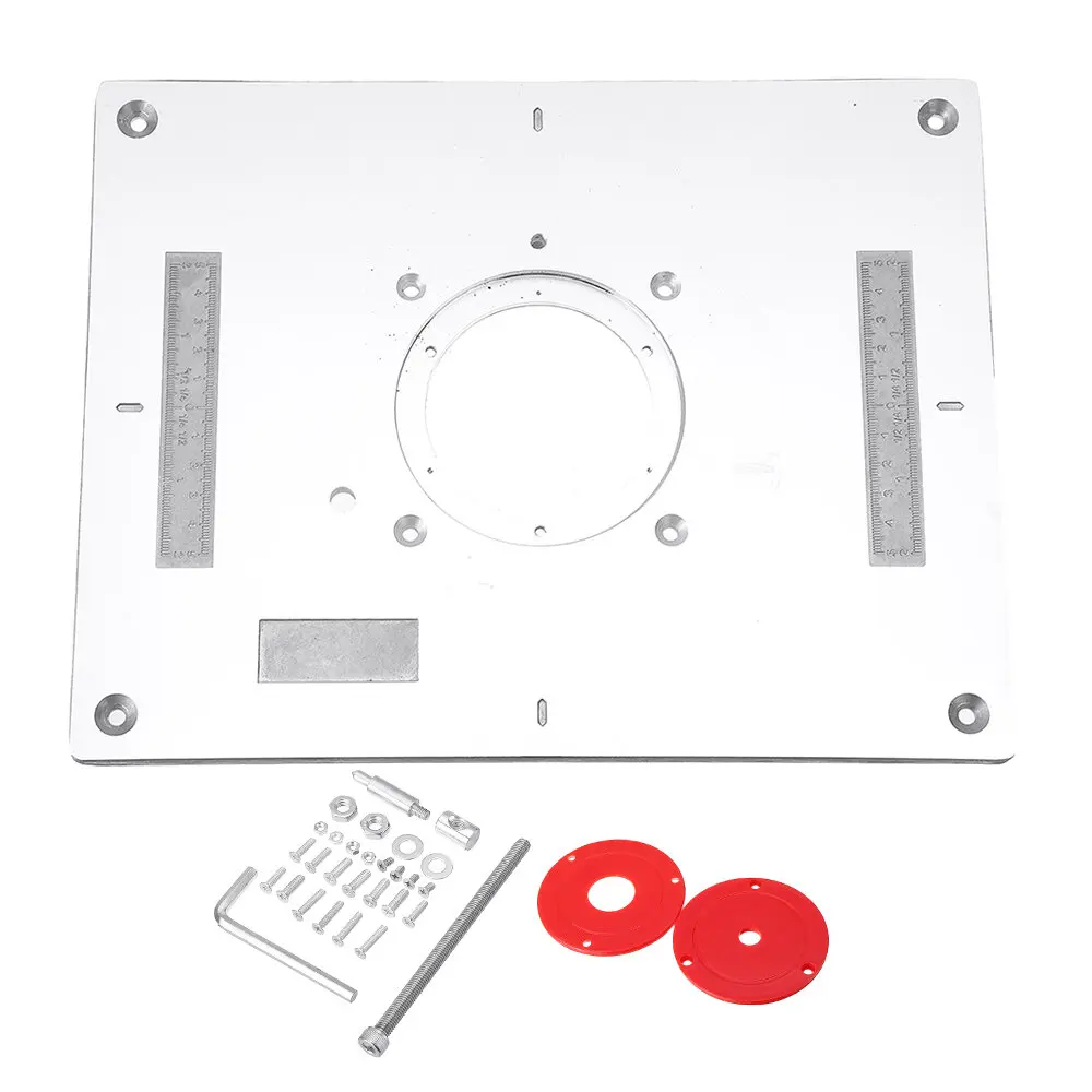 

300x235x95mm Алюминий с вставкой из алюминиевого сплава пластины деревообрабатывающий фрезерный станок с откидной крышкой Панель для Makita 3612