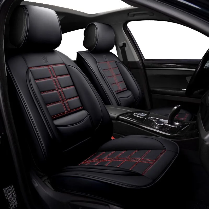 black Авто из искусственной кожи для автомобильных сидений для ssangyong korando zotye t600 peugeot 508 sw 607 507 407 408 mercedes w245 подушки сиденья автомобиля - Название цвета: black