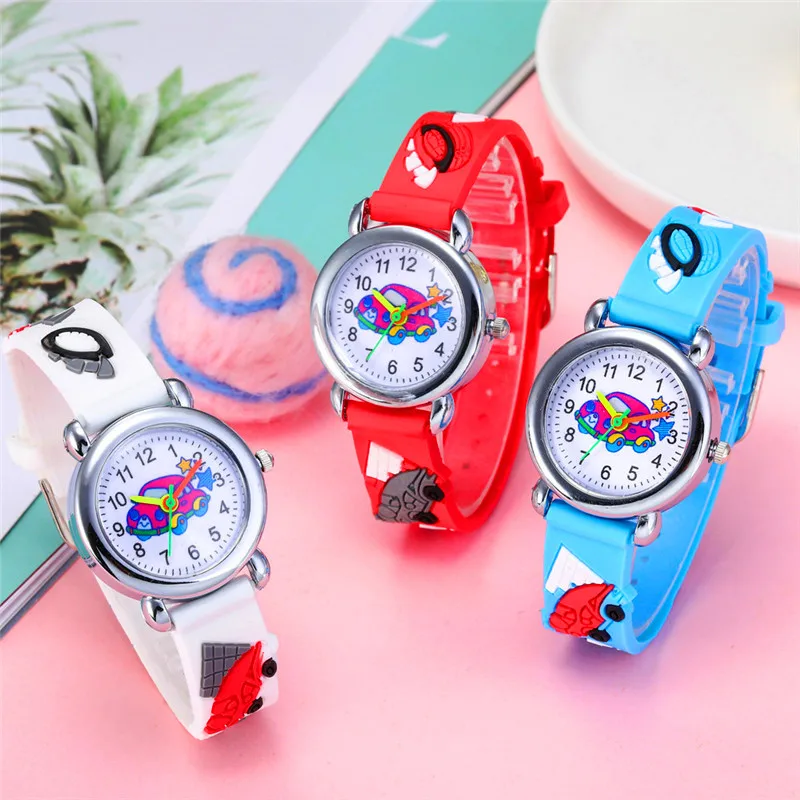Часы Детские кварцевые с мультяшными машинами детские наручные часы для