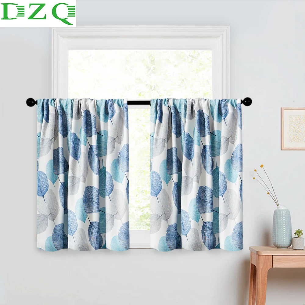 

DZQ Leaves Short Blackout Curtains for Living Room Bedroom Curtain Window Kitchen Window Treatment Small Curtains Panels Drapes