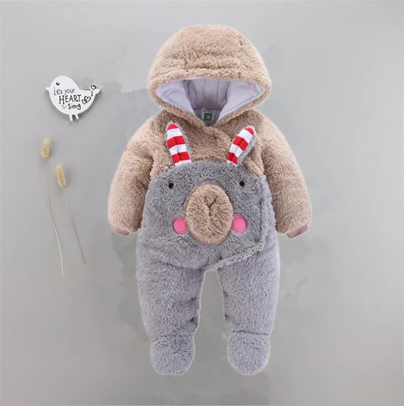 Детский фланелевый пушистый комбинезон DOUBCHOW для мальчиков и девочек зимний