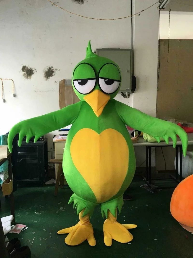 

Cartoon Green Parrot Mascot Costume 100% Polyester Fabric Cosplay Reality Show Theme Party Dress Christmas