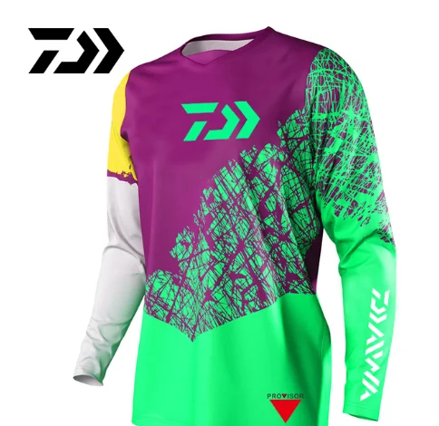 Мужская футболка для рыбалки DAIWA дышащая быстросохнущая с длинным рукавом одежда