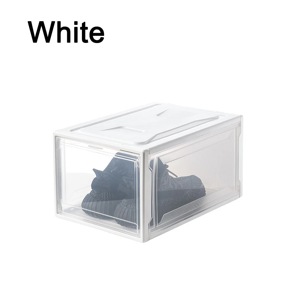 

Home Shoes Box Foldable Clear Shoes Storage Box Plastic Stackable Shoe Organizer Stackable Stacking Space Saving