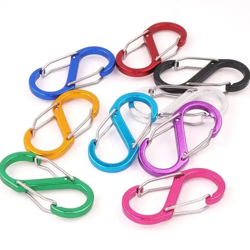 

5Pcs Aluminum Alloy Carabiner Keychain Outdoor Camping Climbing Snap Clip Lock Buckle Hook Fishing Tool Hook Clip Sports Tackle