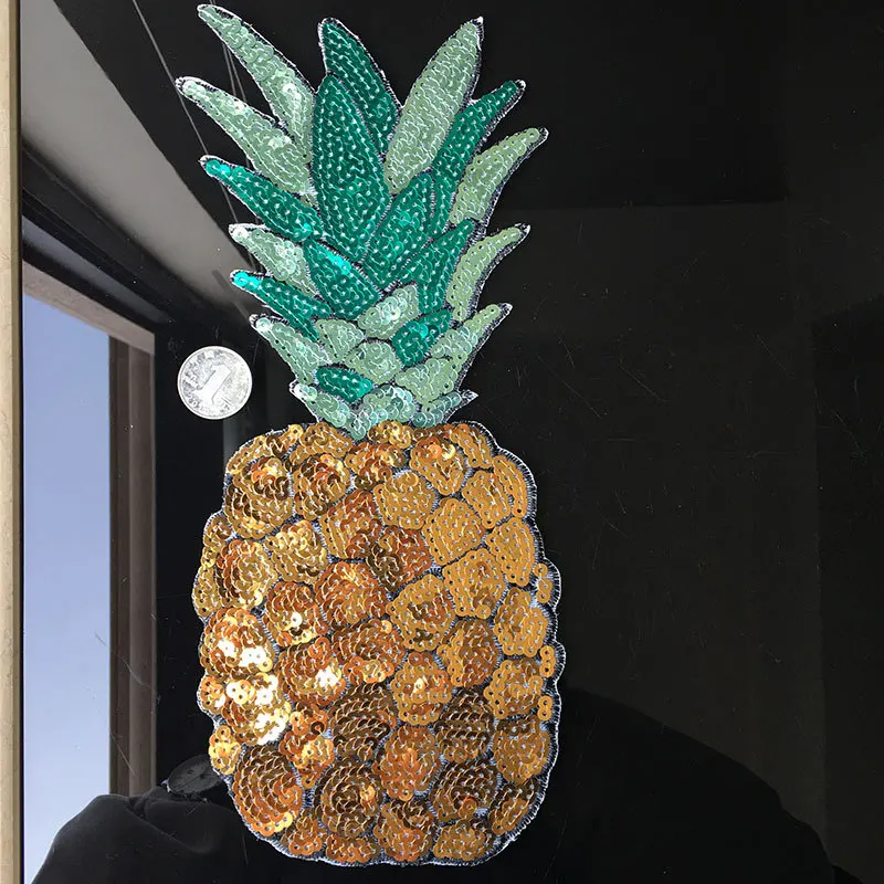 

1pc patches Sequined patch big Motif applique pineapple patches for clothing accessories stickers Embroidered patches