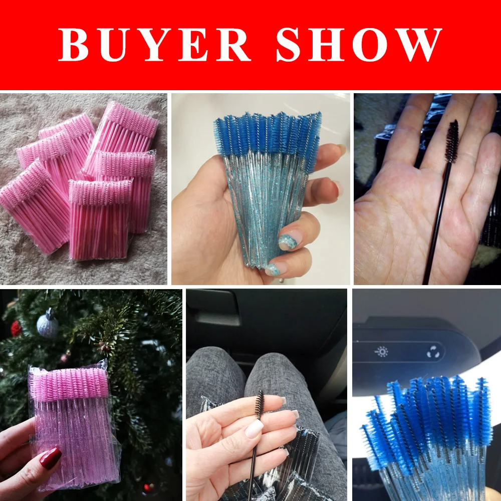 

150/300pcs/Lot Eyelash Brush Disposable Mascara Wands Eyebrow Brushes Micro Applicator Spoolers for Eyelash Extension Tool