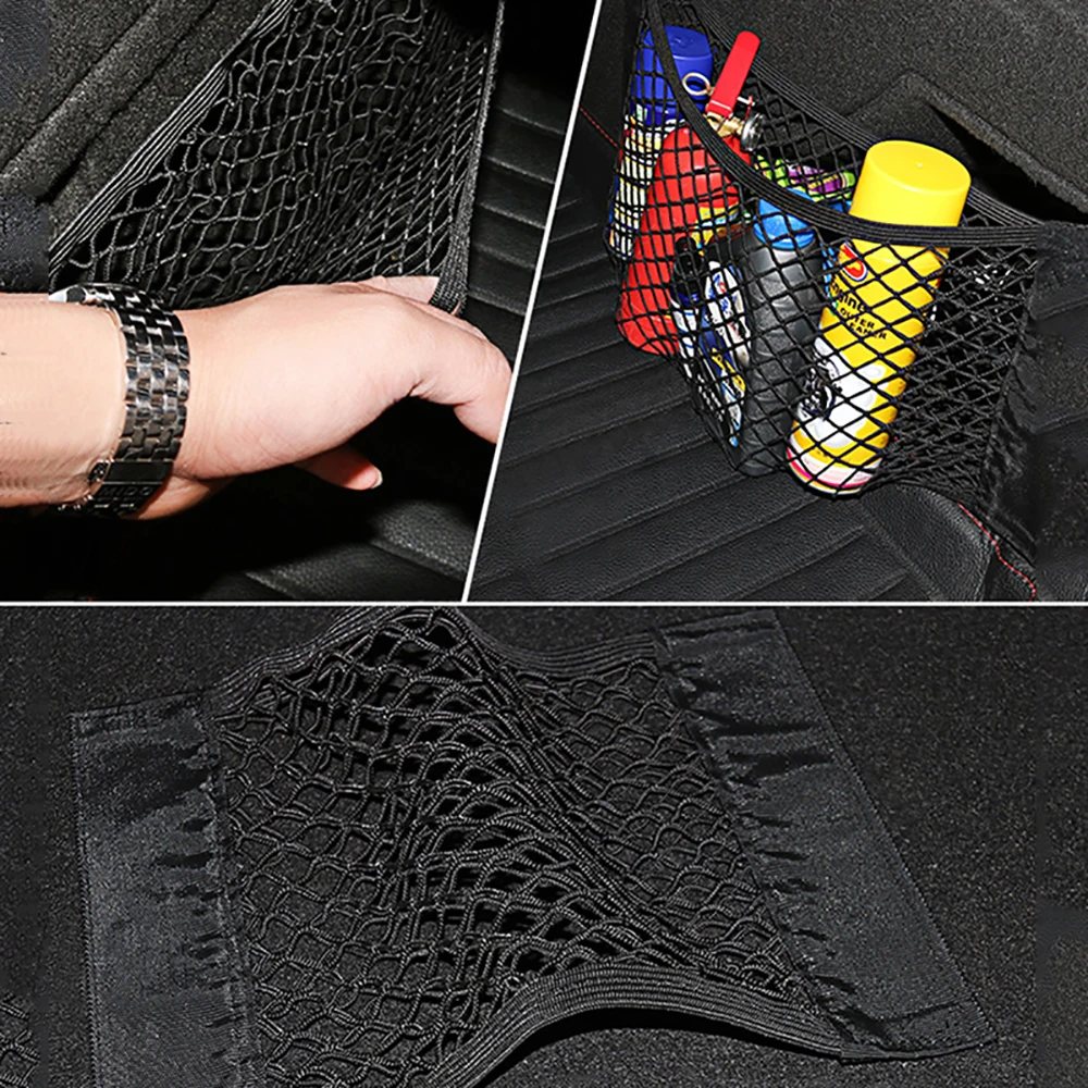 Эластичная сетка на спинку кресла и в багажник липучках сумка карман для