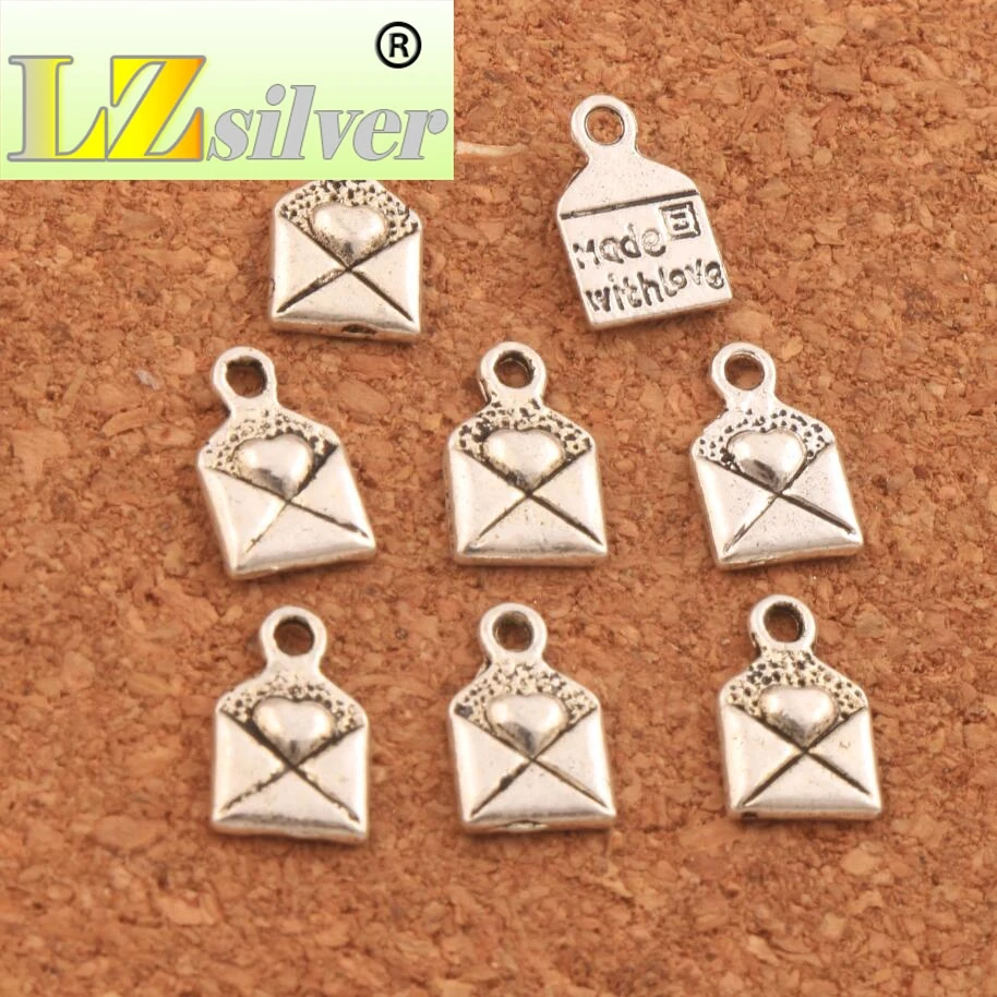 Heart Envelope Made With Love Charm Beads 10x6.4mm 600PCS Zinc Alloy Pendants Jewelry DIY L460