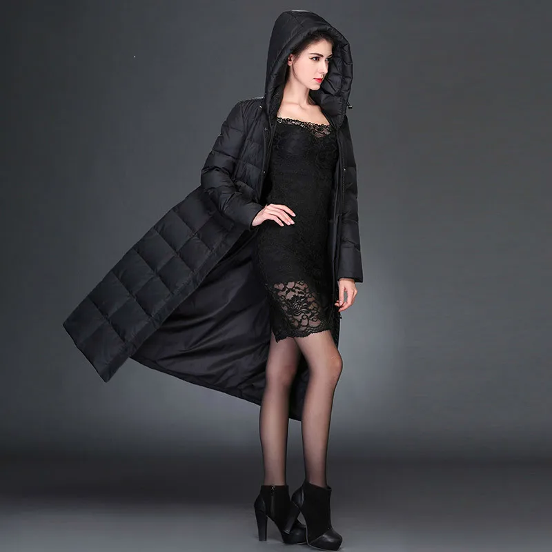 Длинное пальто 90% утиный пух куртка для женщин зима 2020 размера плюс женские