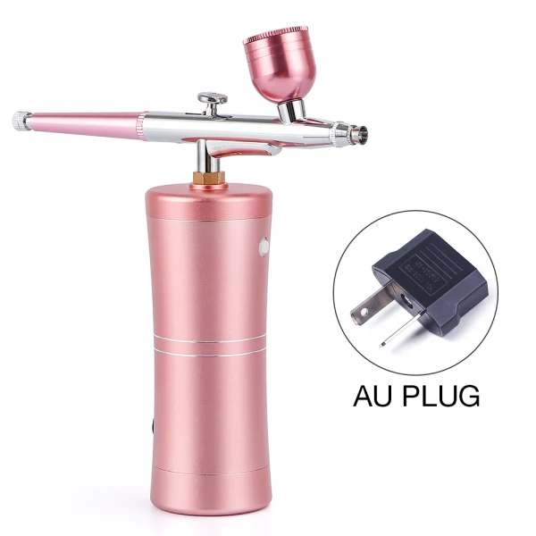 AU Plug Комплект аэрографа двойного действия, компрессор, портативная воздушная кисть, Краскораспылитель для дизайна ногтей, тату-торт с адаптером EU - Цвет: AU Plug