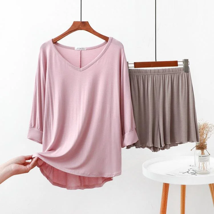 

Женский Пижамный костюм Lisacmvpnel, из двух предметов, тонкий, Повседневный, с коротким рукавом, большого размера, домашняя одежда пижамы