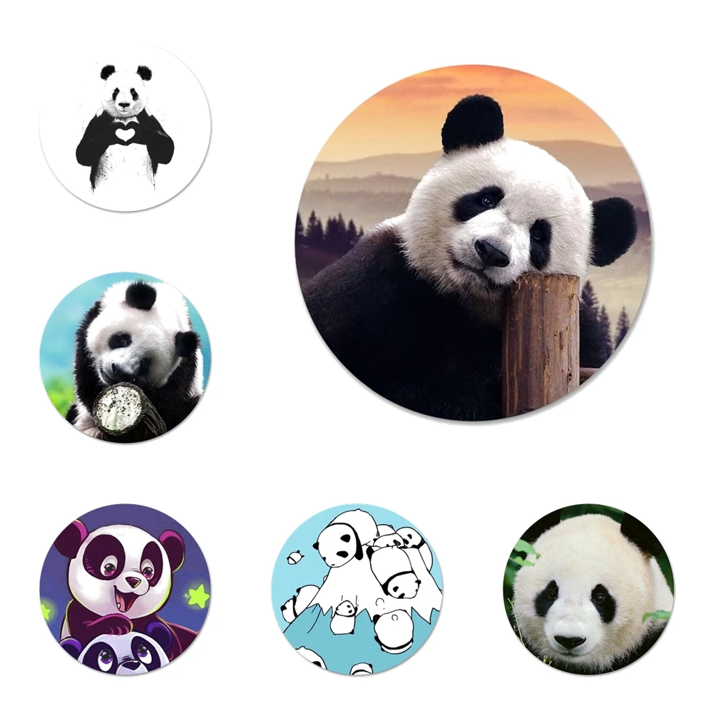 

Значки панды, значки, значки, металлические значки для украшения одежды, рюкзака