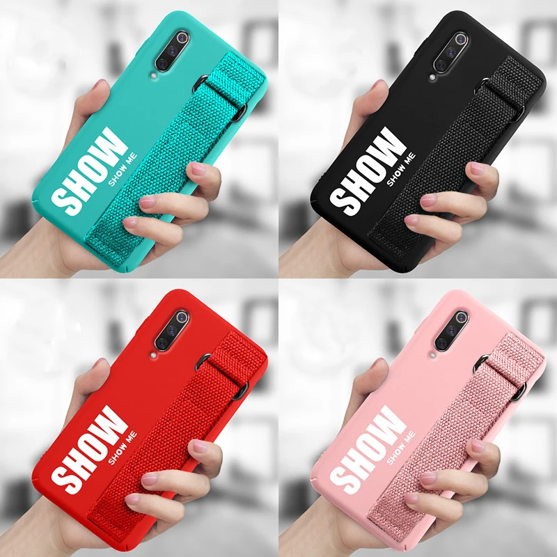 Для Xiaomi mi 9T 9 SE 8 Lite Pro 6 6X A2 A1 Note 10 Max 2 3 mi x 2S CC9 CC9E Red mi K20 чехол силиконовый матовый чехол с ремешком на руку