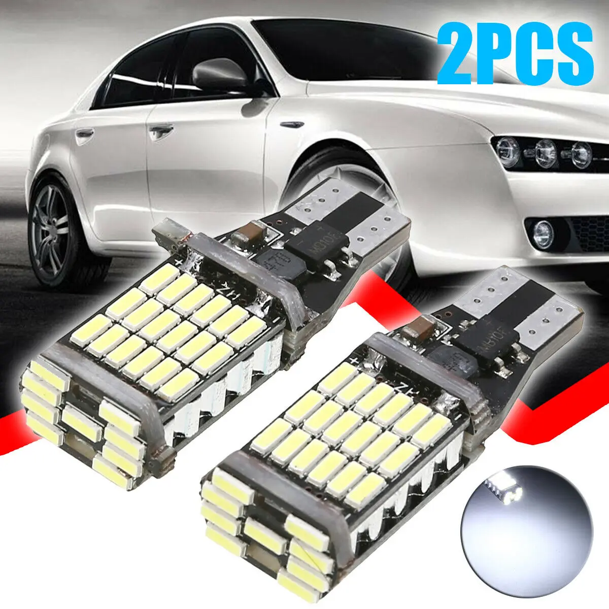 

2 шт., автомобильные фонари заднего хода T15 W16W 921 45 SMD светодиодный 4014