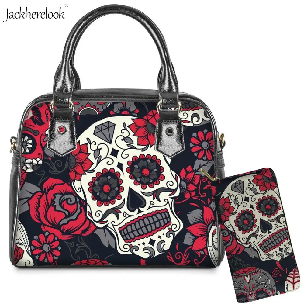 Женская сумка через плечо 2 шт./компл. красная синяя с рисунком в виде сахарной