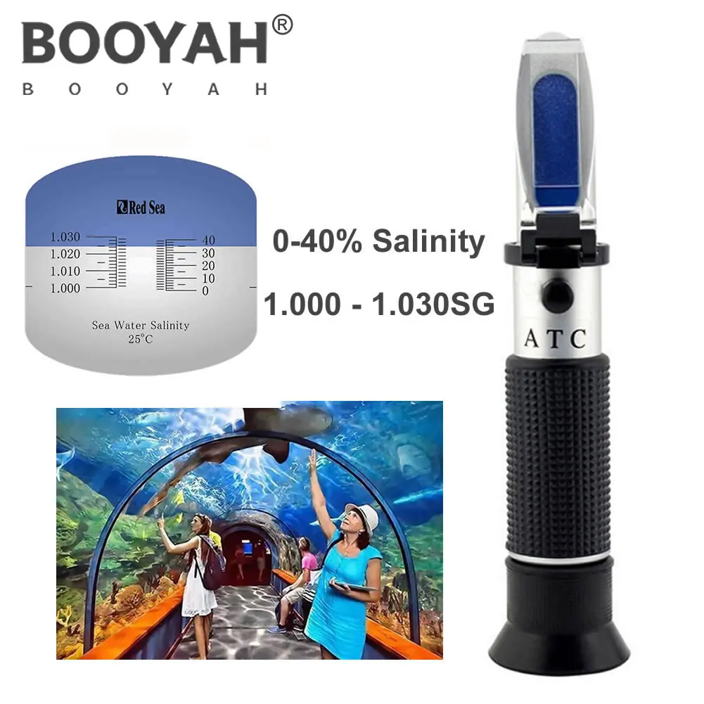 

Handheld Red Sea System 0-40% Salinity Marine Aquarium Optical Refractometer ATC Seawater Specific Gravity Meter Dropshipping