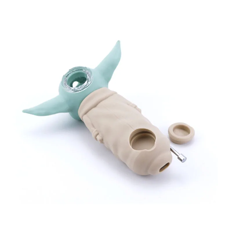 Креативная силиконовая курительная трубка для табака со стеклянной чашей