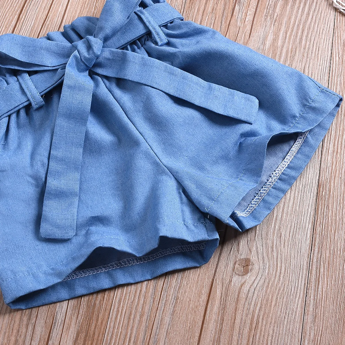 

Girls Fashion Baby Summer Denim Clothes Set Sleeveless Baby shirts Shorts Clothing Kids Cotton Outfit