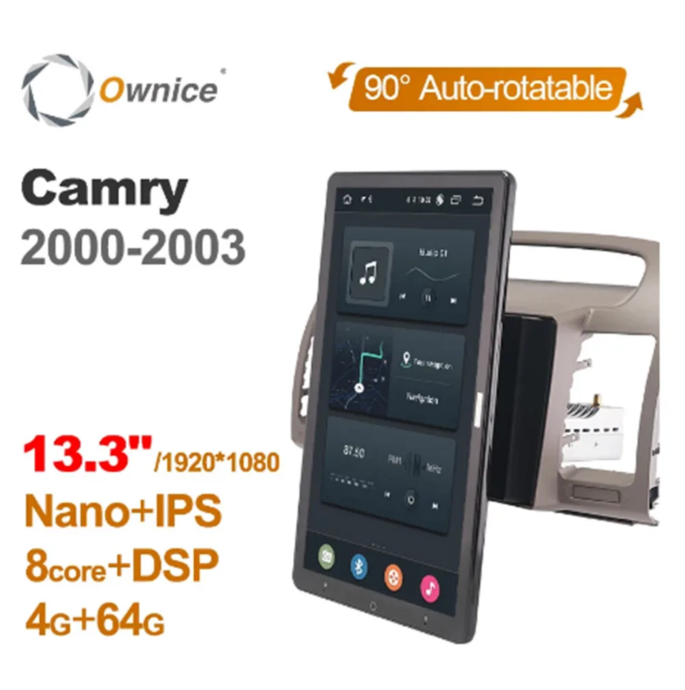

1920*1080 Ownice Android 10,0 Автомагнитола для Toyota Camry 2000 - 2003 мультимедийная аудиосистема GPS головное устройство авто 13,3 дюймов вращающаяся
