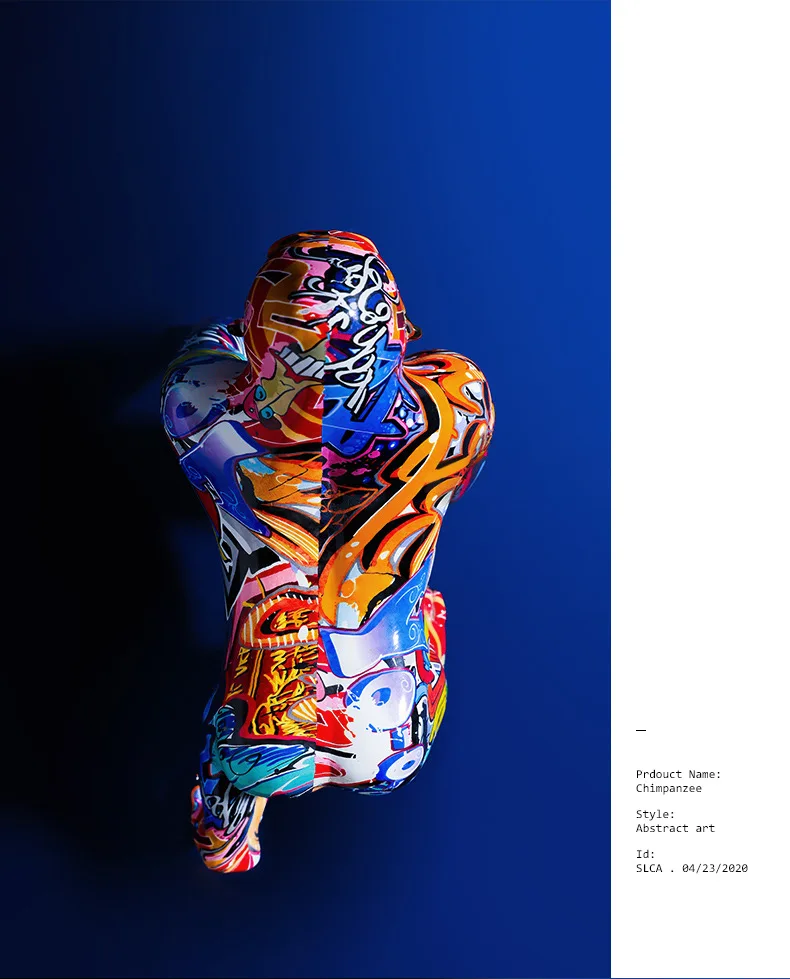 

Creative Colorful Gorilla Watermark Printing Animal Decoration Living Room Bedroom TV Cabinet Craft Decorations for Home