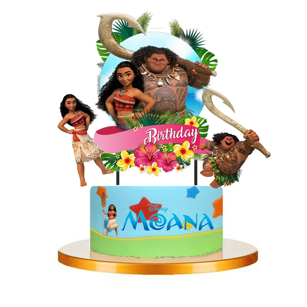 Cartoon Moana Theme Birthday Party Movie theme Cupcake Toppers pick fruit picks baby shower kids birthday Party Supplies