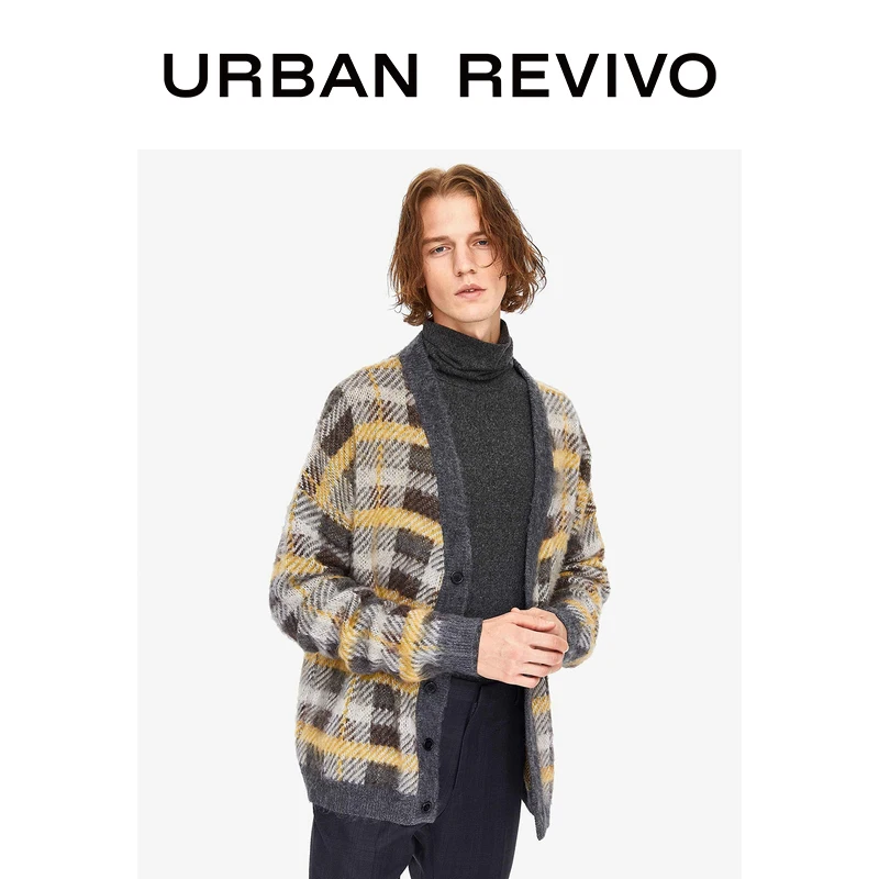 Мужской зимний Кардиган в клетку MF43S9DN2000 | Мужская одежда