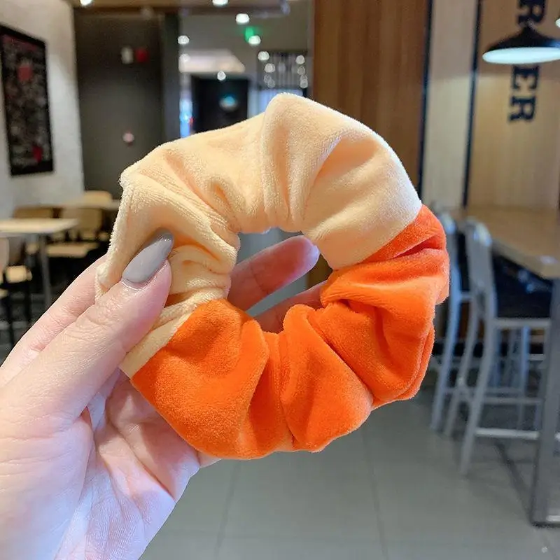 

Velvet Hair Scrunchies colorful Hair Band Stretchy Rainbow Hairbands Women Loop Holder Girls Hair Accessories