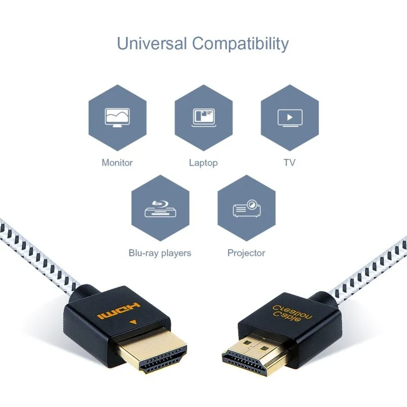 Ультра тонкий HDMI папа-папа HDMI 2,0 высокоскоростной ультра тонкий низкопрофильный кабель Поддержка 3D 4 k@ 60 Гц, возврат аудио для PS4