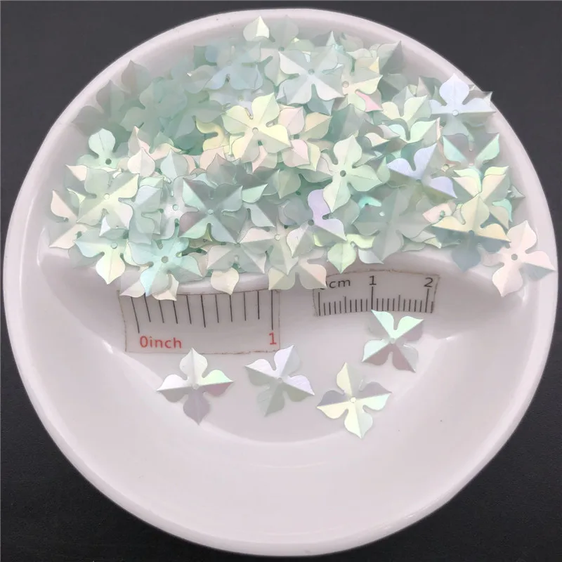 

20g 10mm 20mm Windmill Tetrafolium Dull Pink/Green/White Loose Sequin Paillette Crafts Sewing,Women/Kids Garment DIY Accessories