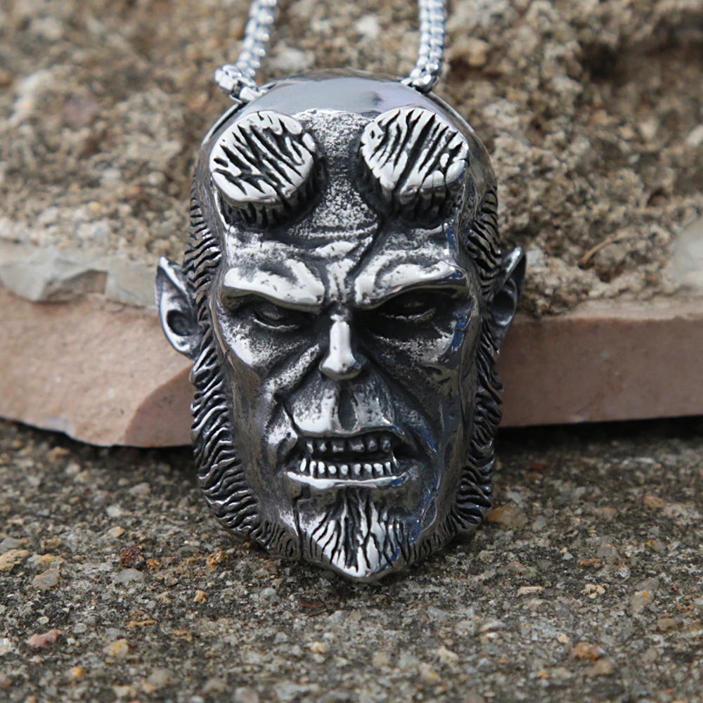 Кулоны из нержавеющей стали в стиле панк/хип-хоп ожерелье Хеллбой модная мужская